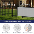 Windscreen4less Privacy Fence Screen Heavy Duty Windscreen Fencing Mesh Fabric Shade Net Cover with Brass Grommtes for Outdoor Wall Garden Yard Pool Deck, 6'x244' Light Gray