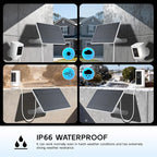 Solar Panel for Ring Camera, 3 Pack 6W Solar Charger Compatible with Rings Spotlight Cam/Plus/Pro/Rings Stick Up Cam Batterys, 10ft Long Cable with USB-C to Ring Barrel Plug Adapter