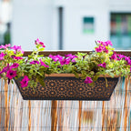 Adnee 4 Pcs 24 Inch Fabric Plant Window Box Liners-Rectangular Non-Woven Planter Basket Liner-Brown Felt Flower Hanging Basket for Outdoor Garden Wall Hanging Planter Flower Vegetables
