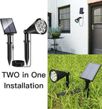 MEIHONG Solar Spot Lights Outdoor, Warm White LED Landscape Lamp Dusk to Dawn, 2-in-1 Solar Spotlight for Trees Lights for Garden Porch Walkway Patio (4 Pack)