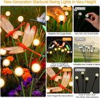 Solar Garden Lights Outdoor - 2 Pack Dragonfly Solar Swaying Light, Sway by Wind, Firefly Lights Outdoor Yard Patio Pathway Decoration, Big Bulb, High Flexibility Iron Wire & Realistic Dragonflies