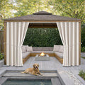 Waterproof Outdoor Curtain W84 x L120 - Grommet Top Sunlight Blocking Window Treatment Drapes Blackout Curtains for Home Bedroom Living Room Outdoor Patio Porch Pergola Cabana Gazebo (2 Panels)