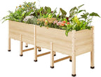 AMERLIFE 7x2 Ft Raised Garden Bed, 16 Inch Depth Featuring Legs, Drainage Holes, Ideal for Deep Rooted Vegetables, Flowers, Herbs, Elevated Wood Planter Box for Balcony, Patio, Backyard, Easy Assembly