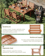 GREENVINES Outdoor Dining Chairs Set of 2 | HDPE | Patio Chair | All-Weather | Teak