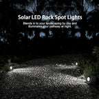 Solar Rock Lights, 4 Pack Solar Powered Waterproof LED Spotlights Decorative for Outdoor Garden, Pathway, Walkway, Yard, Landscape, Patio (Cool White)