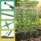 65" Tall Cucumber Trellis for Raised Bed, Garden Trellis for Climbing Plants Outdoor, U-Shape Metal Arch Vegetables Trellis Plant Support for Zucchini Squash Vines