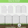 Decorative Garden Fence Black Metal 40in High 12ft 5 Panels