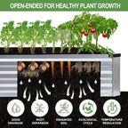 Galvanized Raised Garden Bed Outdoor | Metal Raised Garden Bed for Gardening 2Pack | Large Planter Box for Vegetables Flowers Fruits | Easy Assembly & Safety Design Flower Beds 8x4x1ft Silver