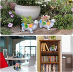 Turtle Succulent Planter, Resin Material, Indoor/Outdoor Use, Cute Decor, 5.9" x 3.94" x 3.15"