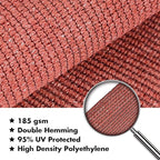 KANAGAWA 20'X22' Rust Red Custom Size Sun Shade Sail Rectangle UV Block Canopy Cover for Patio Backyard Lawn Garden Outdoor (Customized Available)