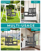 SERWALL HDPE Single Porch Swing, Heavy Duty Single Person Swing Chair - Image 6