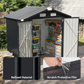 Storage Shed with Lockable Door, Black Galvanized Metal, 6.2x4 FT