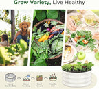 GreatBuddy 2x2x1 ft Round Galvanized Raised Garden Bed, Easy-Assembly Raised Bed with Anti-Cut Gloves & Tools, Rust-Proof Garden Bed for Outdoor, Vegetables, Herbs, Small Trees, White