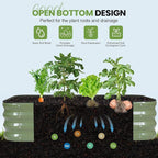 2Pcs 3-in-1 Adjustable Raised Garden Bed Kit | Galvanized Planter Boxes for Vegetables, Flowers | 12" Tall, Multiple Sizes (4x2x1ft, 3x3x1ft, 5x1x1ft) | Outdoor Metal Raised Bed for Gardening, , Green