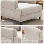 Oversized Chaise Lounge Chair Set of 2, Cloud Fluffy Chaise Sofa Recliner with Adjustable Backrest, Comfy Upholstered Sleeper Couch Bed, Modern Deep Seat Reading Armchair for Living Room, Bedroom
