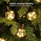 Outdoor String Lights Battery Operated, 22ft 20 LED Bulbs Hanging Lights Dimmable with Timer, Globe Bulb Shatterproof & Waterproof for Outdoor Indoor Patio Backyard Balcony Decor - Warm White