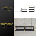 CX Black & Yellow, 4-Tier Heavy Duty Plastic Storage Shelves that Support up to 200lbs/shelf, Organization and Storage, Weather-Resistant Design, Easy Assembly (55"H x 48"W x 20"D)