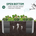 Land Guard 8x4x3ft Rectangular Galvanized Raised Garden Beds, Large-Capacity Metal Planter Box Outdoor, Durable Deep Raised Garden Bed 3ft Tall, Raised Beds for Gardening Vegetables, Modern Gray