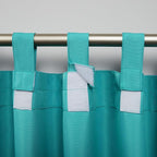 Exclusive Home Cabana Solid Indoor/Outdoor Light Filtering Hook-and-Loop Tab Top Curtain Panel Pair, 54"x120", Teal