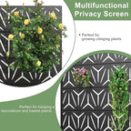 Casaphoria Metal Privacy Screen Outdoor, 72" H x 47" W Freestanding Decorative Privacy Screen for Patio Deck Balcony Garden with Stable Base, Black-Star