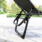 Outsunny Folding Chaise Lounge Chair Set of 2, Patio Sun Tanning Chair, Outdoor Chaise Lounger with 4-Position Reclining Back, Breathable Mesh Seat for Beach, Poolside, Black