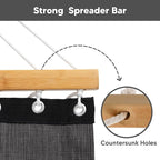 SUNCREAT Hammocks for Outside with Stand, Extra Large Double Hammocks 2 Person Heavy Duty, 450 lbs Capacity, Dark Gray