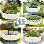 Round Galvanized Raised Garden Bed, 4x4x1FT Modular Metal Planter Box Outdoor for Vegetables, Flowers & Herbs, Heavy Duty Rust-Resistant, Easy DIY Gardening Bed Above Ground