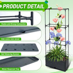 2 Packs Raised Garden Bed Tomato Planter Box with Trellis, 43.4" Self-Watering Tomato Cage with Rectangular Trellis for Climbing Plants, Flowers, Vegetables, Vine in Patio Garden Indoor Outdoor