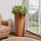 23.6" Tall Outdoor Planters Set of 2, Large Planters for Outdoor Plants for Porch Decor with Drainage Hole, Wide Stripe Design Porch Flower Pots for Indoor Pot Patio/Garden, Terracotta