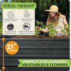 Modular Raised Garden Beds Kit - 6x3x2 Tall 13 in 1 DIY Custom Shapes Metal Raised Beds for Vegetables Flowers Patio Ground Planter Box - Galvanized Raised Garden Beds for Outdoor with Powder Coating
