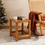 Utoplike Teak Outdoor Side Table for Patio, Pool Coffee Accent Table, Wood End Tables for Garden, Backyard, Bed, Living Room, Couch