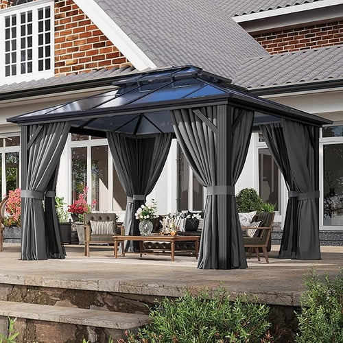 10'x12' Hardtop Gazebo, Aluminum Frame Permanent