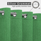 Easy-Going Linen Look Outdoor Curtains Waterproof Windproof Porch Curtains, Soft Thicken Outdoor Privacy Curtains for Patio, Gazebo, Grommet Top and Tab Bottom Drape, 1 Panel, 54x108 inch, Green