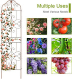 hogardeck 4 Packs 84 * 19 inch Metal Garden Trellis for Climbing Plants Outdoor,Heavy Duty,Coating Rustproof Trellis for Rose, Vegetable, Flowers, Expandable,Perfect for Training Climbing Plants