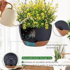 Hanging Planters for Indoor Plants, Set of 2 8/10 Inch Self-Watering Hanging Pots with Drainage Hole & Removable Water-Storage Tray II Screw-in Hooks
