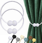 Hion Magnetic Curtain Tiebacks White 2pcs, Curtain Tiebacks Buckles Holdbacks Holders Hooks Clip for Home Bedroom Office Decorative Curtain