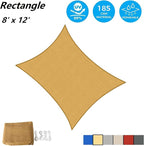 AsterOutdoor Sun Shade Sail Rectangle 8' x 12' UV Block Canopy for Patio Backyard Lawn Garden Outdoor Activities, Sand