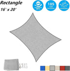 ASTEROUTDOOR Sun Shade Sail Rectangle 16' x 20' UV Block Canopy for Patio Backyard Lawn Garden Outdoor Activities, Gray