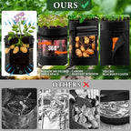 3 Pack 15 Gallon 360° Visibility Potato Grow Bags with Shading Flap, Plant Grow Bags for Growing Potatoes Heavy Duty Thickened Nonwoven Fabric Gardening Vegetable Growing Bags with Harvest Window