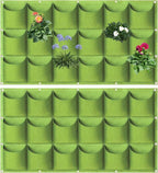 LITLANDSTAR 18 Pockets Hanging Grow Bags, 2 Pack Horizontal Wall Planter Plant Grow Bags Outdoor Indoor Hanging Planter for Balcony/Railing/Fence/Yard/Garden/Home Decoration, Green