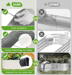 Galvanized Raised Garden Bed Outdoor- 2 Pcs Raised Beds for Gardening| Metal Planter Box, Steel Raised Garden Bed Kit with Gloves for Vegetables, Flower, Herbs (4x2x1.4FT, White)