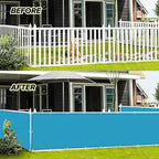 LOVE STORY 3'x10' Turquoise Blue Balcony Screen Privacy Fence Cover -Mesh Privacy Screen UV Protection Weather-Resistant 3 FT Height Shield for Deck, Patio, Backyard, Outdoor Pool, Porch, Railing