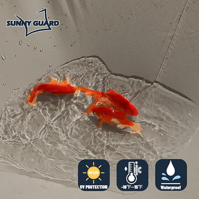 SUNNY GUARD Waterproof Sun Shade Sail 16'x16'x22.6' Taupe Right Triangle UV Block Sunshade for Backyard Yard Deck Patio Garden Outdoor Activities and Facility(Customized)