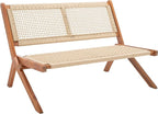 SAFAVIEH Outdoor Collection Kobina Natural Acacia Wood/Natural Rope Foldable Bench (Fully Assembled)