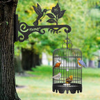 Metal Plant Hooks (2-Pack) - Decorative Wall Hangers with Bird Design for Indoor & Outdoor Use - Hanging Brackets for Plants, Flower Baskets, Bird Feeders, Lanterns - Patio, Garden, Home Decor