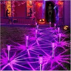 Halloween Solar Lights Outdoor 15 Pack Solar Pathway Lights Outdoor Halloween Decorations Waterproof Yard Lighting for Driveway Garden Walkway Path Landscape Lawn (Purple)