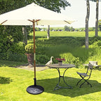 Giantex 43lbs Patio Market Umbrella Base, Heavy Duty Outdoor Stand, Cast Iron Umbrella Holder for Garden Beach, Classic Round Umbrella Standing Deck Porch