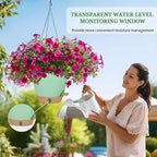 Hanging Planter for Indoor Plants 8 Inch, 2 Pack Self Watering Hanging Baskets for Plants, Hanging Flower Pots with Drainage Hole & 2 Kinds of Plant Hangers for Garden Home Decor (Green, 8 inch)
