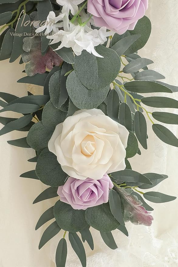 Artificial Flower Garland 6ft Lilac Eucalyptus Willow Vine