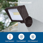 DEWENWILS 65W Flood Lights Outdoor, 6670 LM Super Bright(500W Equivalent) IP65 Waterproof Knuckle Mount LED Security Light, 5000K Daylight LED Flood Light for Garage, Patio, Yard, UL Listed, Browm